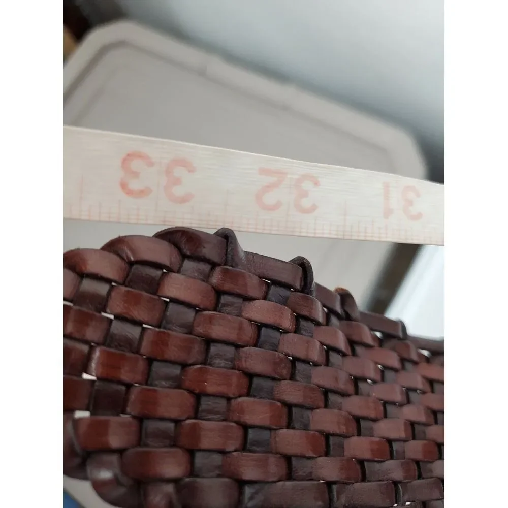 Harold's Braided Woven Brown Leather‎ Belt 33